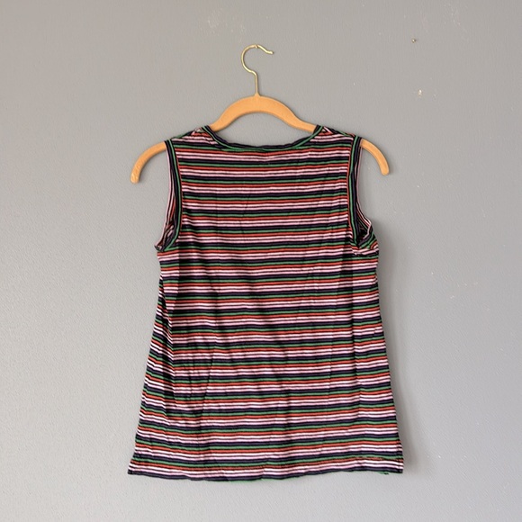 Madewell Multi Retro Stripe One Pocket Cotton Tank Top - extra small - Picture 3 of 5